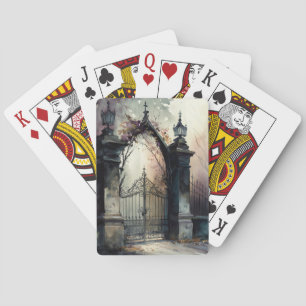 Baraja De Cartas La serie de puertas de cementerio góticas Diseño 1