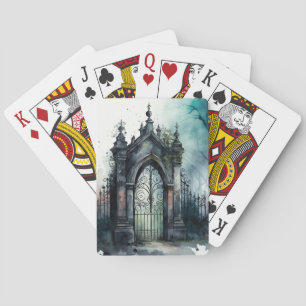 Baraja De Cartas La serie Puerta del Cementerio Gótico Diseño 11