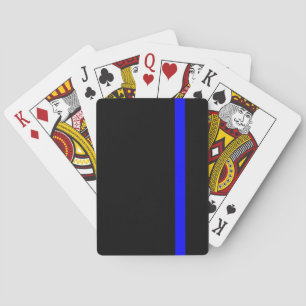 Baraja De Cartas La simbólica delgada línea azul en negro