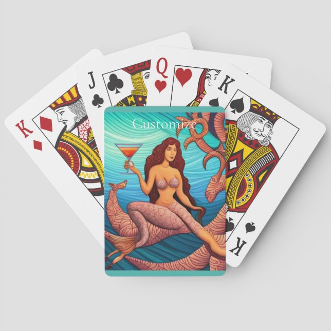 Baraja De Cartas La Sirenita de Martini Thunder_Cove de pelo largo (Reverso)