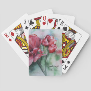 Baraja De Cartas La Tierra del Arte Floral rie en las flores jugand