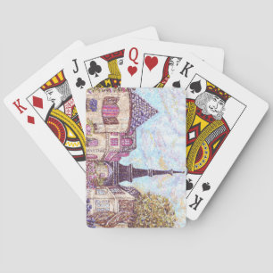Baraja De Cartas La Torre Eiffel inspirada en París PointillismJuga