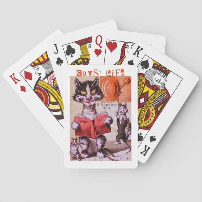 Baraja De Cartas La vida del gato - ¡La vida es divertida! ¡Sé un g (Reverso)