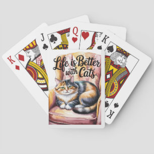 Baraja De Cartas "La vida es mejor con los gatos.