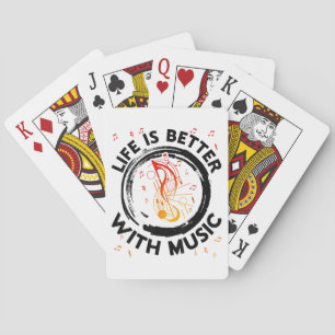 Baraja De Cartas La vida es mejor con notas musicales El músico Mus