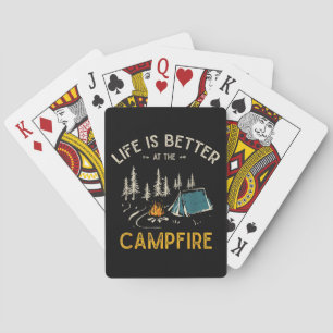 Baraja De Cartas La vida es mejor en la fogata divertido campista