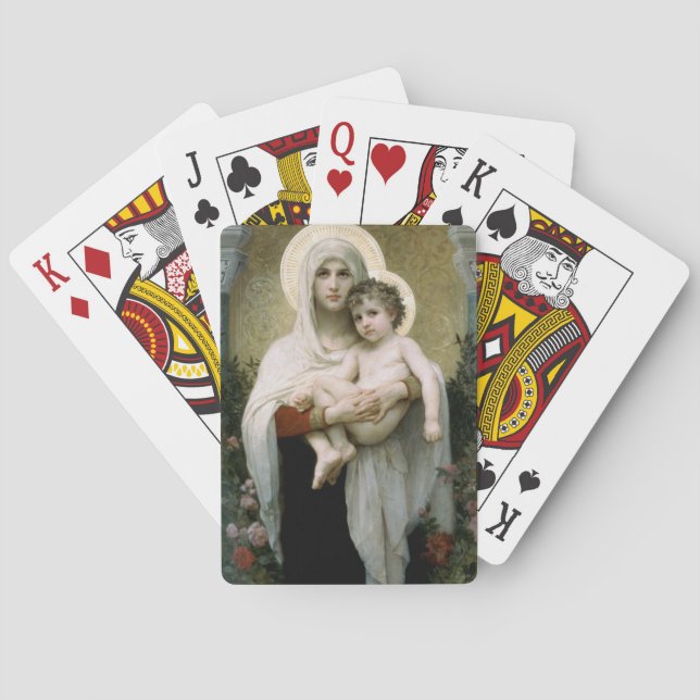 Baraja De Cartas La Virgen de los Rosas de Bouguereau (1903) (Reverso)