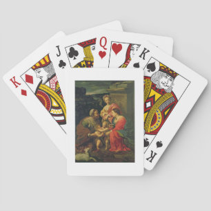 Baraja De Cartas La Virgen y el niño con St. Elizabeth, el Infan