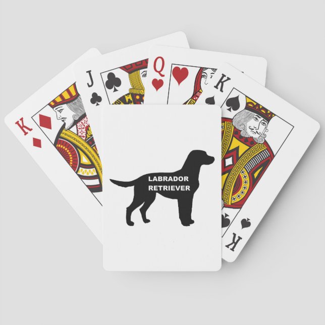 Baraja De Cartas labrador nombre silhouette (Reverso)