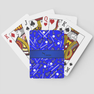 Baraja De Cartas Lacrosse azul conocido personalizado