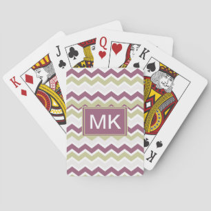 Baraja De Cartas Ladrillo Chevron monogramado