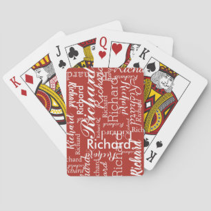Baraja De Cartas Ladrillo rojo con nombre personalizado