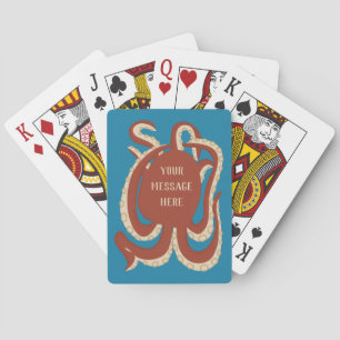 Baraja De Cartas Ladrillo rojo Octopus tu mensaje gráfico