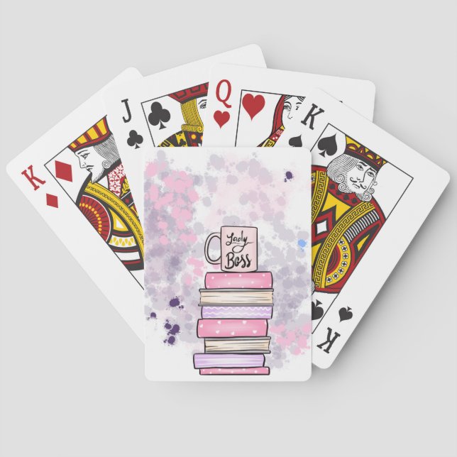 Baraja De Cartas Lady Boss Books y Mug (Reverso)