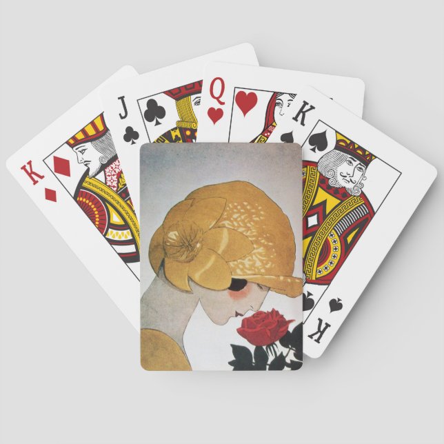 BARAJA DE CARTAS LADY CON ROSA ROJA (Reverso)