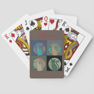 Baraja De Cartas Lady Gato Multi Gatos Sentando Thunder_Cove