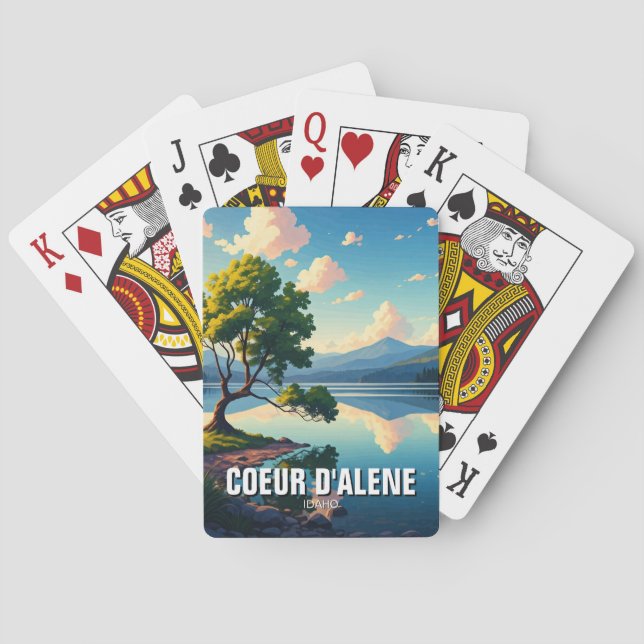 Baraja De Cartas Lago Coeur d'Alene Idaho (Reverso)