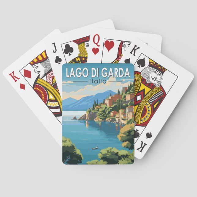 Baraja De Cartas Lago de Garda Italia Viaje de arte (Reverso)