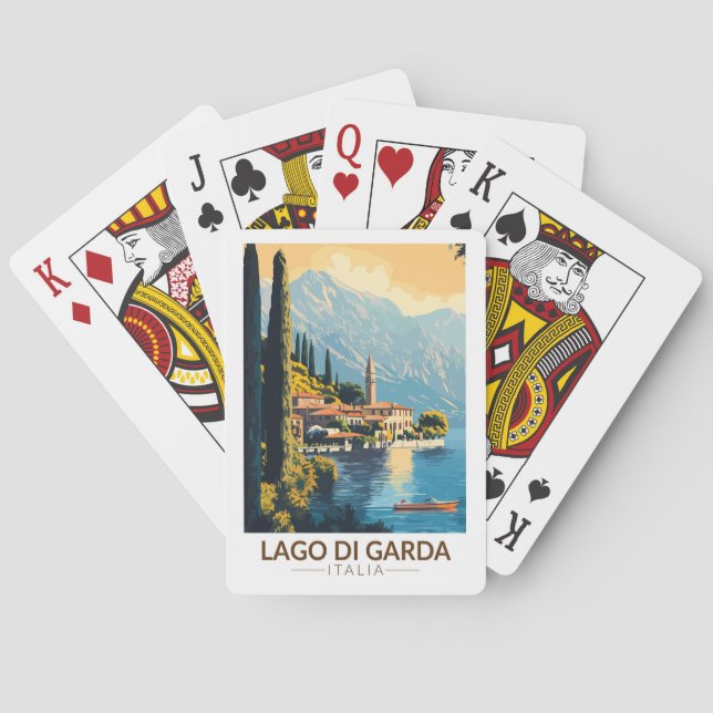 Baraja De Cartas Lago de Garda Italia Viaje de arte (Reverso)