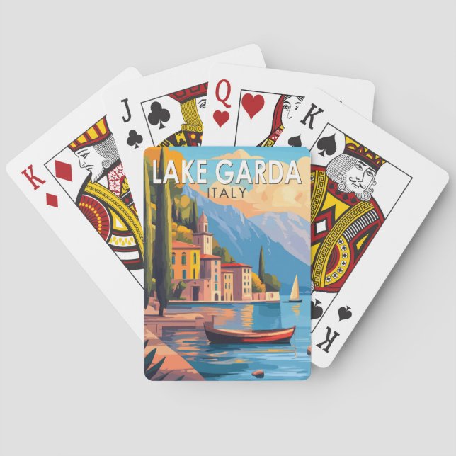 Baraja De Cartas Lago de Garda Italia Viaje de arte (Reverso)