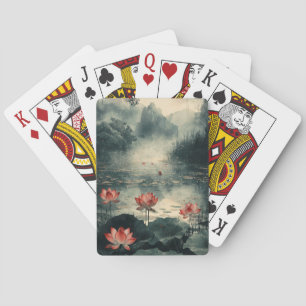 Baraja De Cartas Lago de Loto bajo la Luz de la Luna (2)