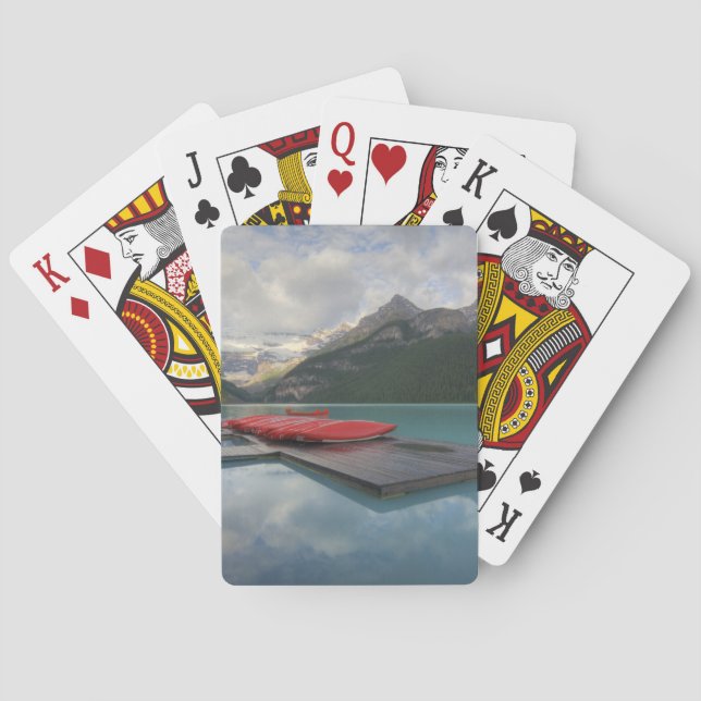 Baraja De Cartas Lago Louise Red Canoes (Reverso)