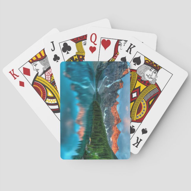 Baraja De Cartas Lago Moraine al atardecer (Reverso)