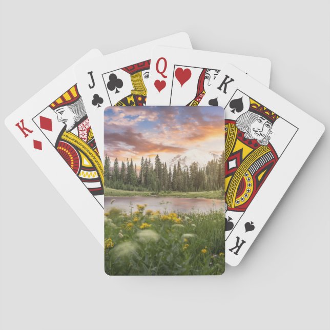 Baraja De Cartas Lago Tipsoo del Monte Rainier (Reverso)