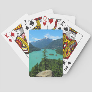 Baraja De Cartas Lago Turquesa de Montaña Nevada en Washington