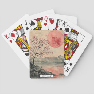 Baraja De Cartas Lagos de la Luna Carmesí Tinta Lavada