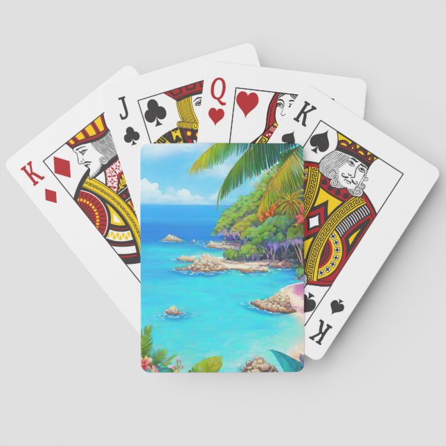 Baraja De Cartas Laguna tropical (Reverso)