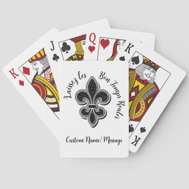 Baraja De Cartas Laissez Mardi Gras Fleur De Lisa T-Shirt (Reverso)