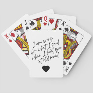 Baraja De Cartas Lamento lo que dije de las tarjetas de juguete de 