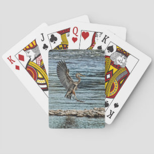 Baraja De Cartas Landing Great Blue Heron Wildlife Birdlover Design