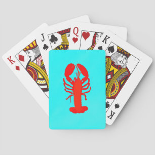 Baraja De Cartas langosta coral azul océano marino pesca