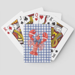 Baraja De Cartas Langosta de verano a cuadros náuticos
