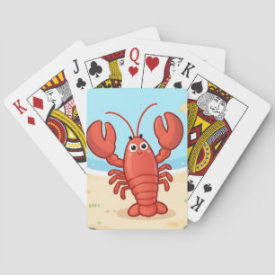 Baraja De Cartas Langosta linda en la playa