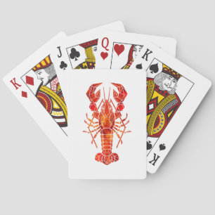 Baraja De Cartas Langosta poligonal roja