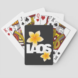 Baraja De Cartas Laos Love Frangipani Flower White and Black