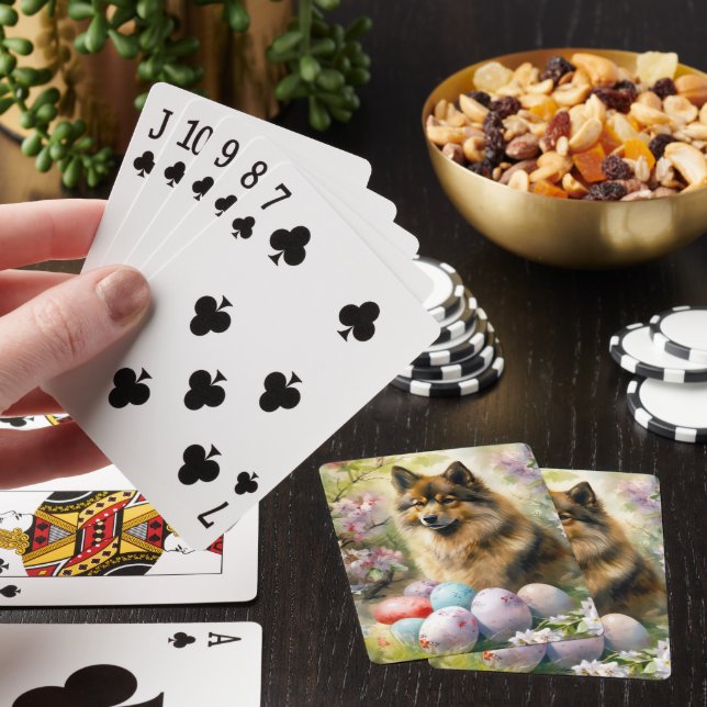 Baraja De Cartas Lapphund finlandés con huevos de Pascua (In Situ)