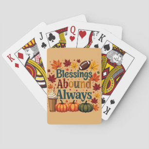 Baraja De Cartas Las bendiciones abundan siempre el diseño otoñal