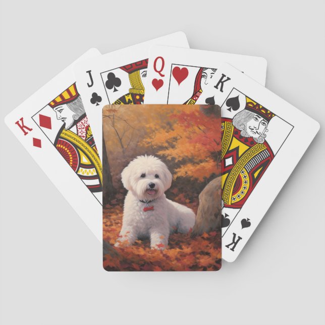 Baraja De Cartas Las hiedras de Bichon en otoño se inspiran en la c (Reverso)