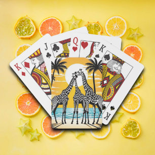 Baraja De Cartas Las jirafas en la playa