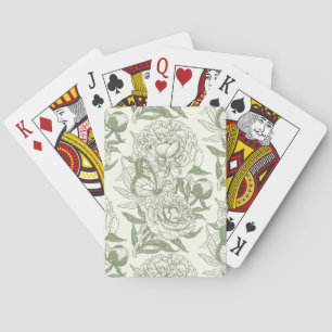 Baraja De Cartas Las peonias y las mariposas bloquean la impresión,