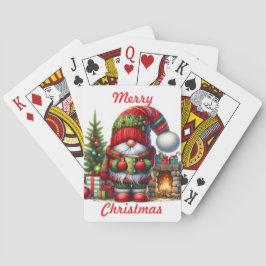 Baraja De Cartas Las tarjetas de juego navideñas de Gnome