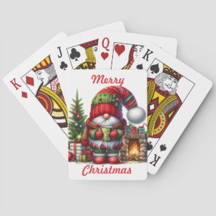 Baraja De Cartas Las tarjetas de juego navideñas de Gnome