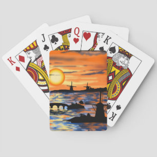 Baraja De Cartas Las tarjetas de juego Sea Sunrise Paisaje Holandés
