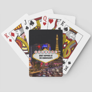 Baraja De Cartas Las Vegas en la noche tu texto