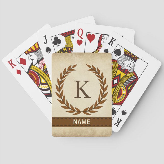 Baraja De Cartas Laurel Wreath sobre el monumento al pergamino K in (Reverso)
