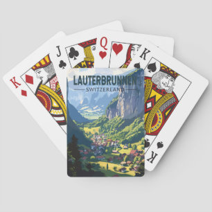 Baraja De Cartas Lauterbrunnen Suiza Viaje a la Vintage